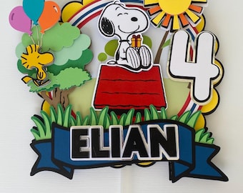 Personalized Puppy Birthday Cake Topper: Handmade Cartoon Party Decor