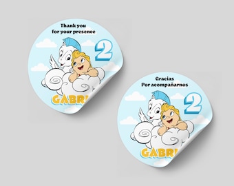 Baby Hercules inspired stickers ,birthday  Custom Waterproof Round Stickers, 2 inch