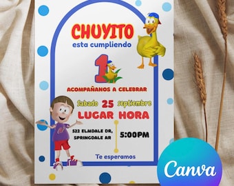 El Patito Juan Invitation Template: Editable Party Invite (5x7) (Digital Download