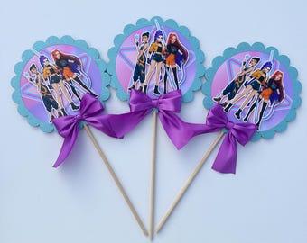 Personalized K Pop birthday single sided centerpiece topper