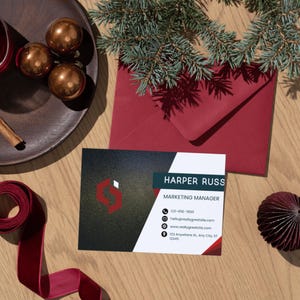 Modern Business Card Template | Editable Canva Business Card | Minimalist Digital Card | Printable Personal Branding Design