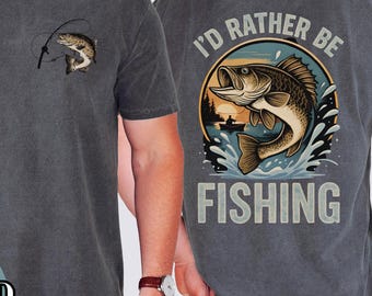 I'd Rather Be Fishing Comfort Colors T-Shirt: Vintage Washed Outdoor Tee