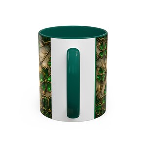 Stained Glass St. Patrick's Mug 11oz 15oz | Irish Shamrock Ceramic image 10