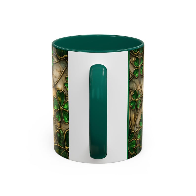 Stained Glass St. Patrick's Mug 11oz 15oz | Irish Shamrock Ceramic image 10