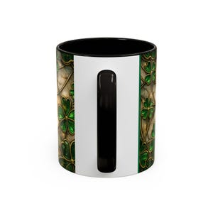 Stained Glass St. Patrick's Mug 11oz 15oz | Irish Shamrock Ceramic image 4