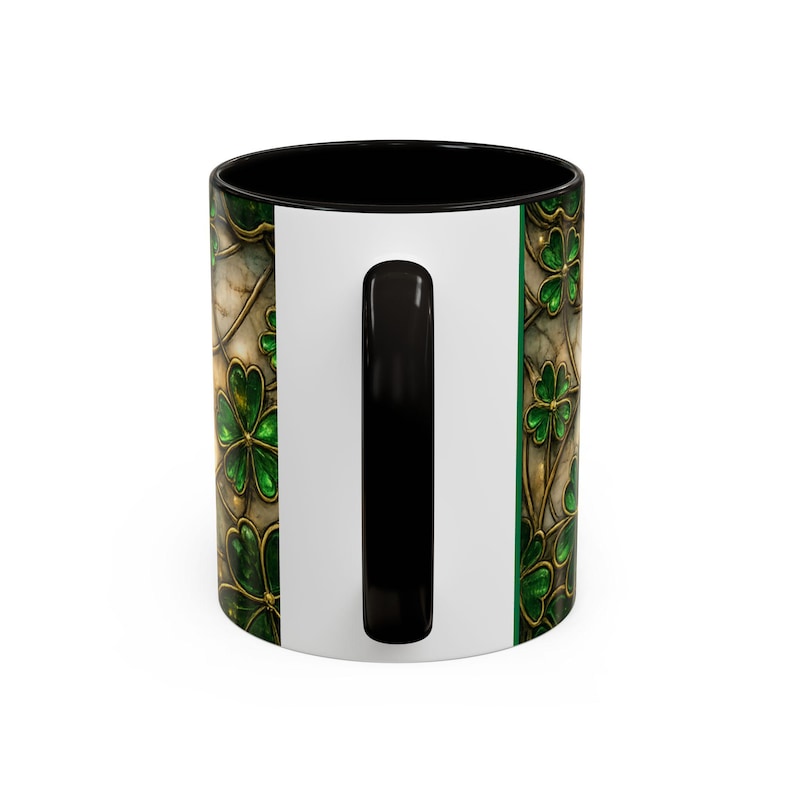 Stained Glass St. Patrick's Mug 11oz 15oz | Irish Shamrock Ceramic image 4