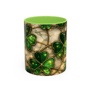 Stained Glass St. Patrick's Mug 11oz 15oz | Irish Shamrock Ceramic image 13