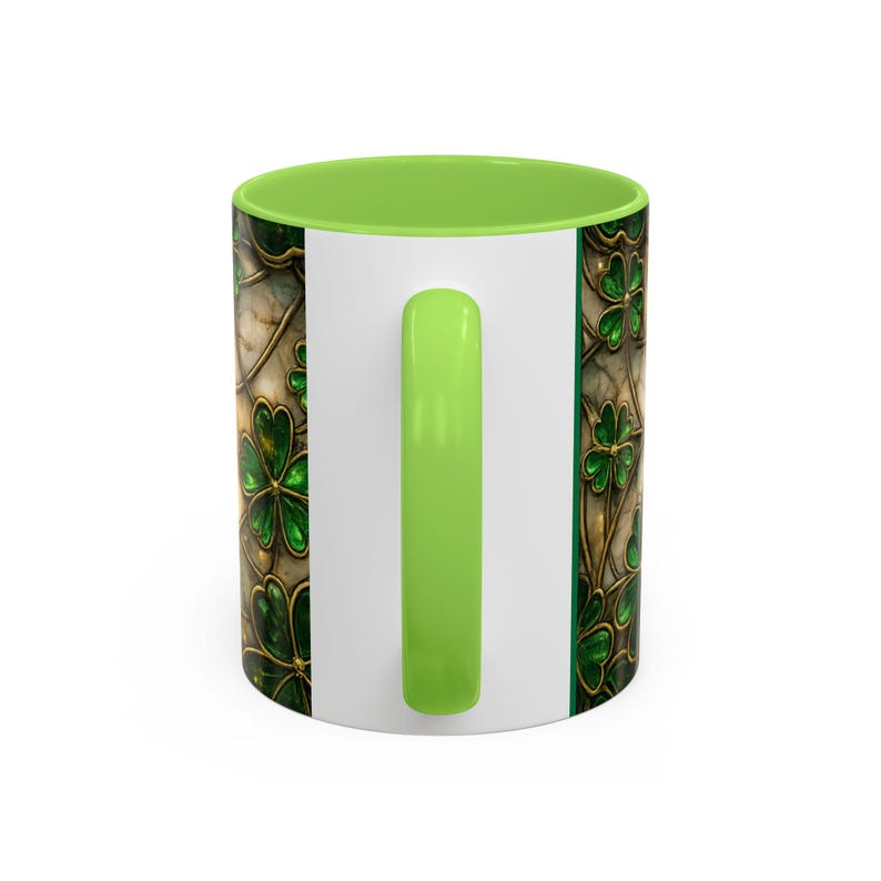 Stained Glass St. Patrick's Mug 11oz 15oz | Irish Shamrock Ceramic image 15