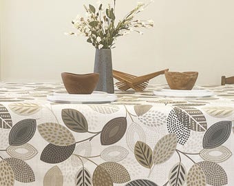 Stain & Water Resistant Coated French Tablecloth - Round, Square, Rectangle, Oval - Umbrella Hole Available - Custom Made in Estelle
