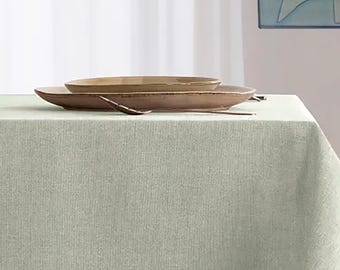 Stain & Water Resistant Coated French Tablecloth - Round, Square, Rectangle, Oval - Umbrella Hole Available - Custom Made in Galicia Sage