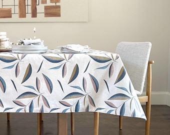 Stain & Water Resistant Coated French Tablecloth - Round, Square, Rectangle, Oval - Umbrella Hole Available - Custom Made in Kentiva Marine
