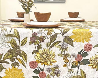 Coated French Table Cloth - Stain & Water Resistant - Round, Square, Rectangle, Oval - Umbrella Hole Available - Custom Made in Flora