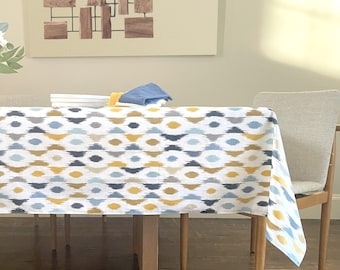 Stain & Water Resistant Coated French Table Cloth - Round, Square, Rectangle, Oval - Umbrella Hole Available - Custom Made in Alegria