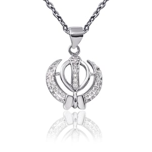Khanda Pendant Necklace in Brass Sikh Religious Symbol Jewelry Brass Khalsa Pendant Sikhism Gift for Men & Women Spiritual Sikh Necklace