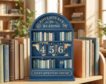 Personalized Reading Tracker with Books Counter, Books Read This Year Wooden Display, Library Decor, Reading Lover Gift