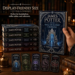 James Potter 5 Book Hardcover Set, Dark Academia Fantasy Collection, Matching Bookmarks, Collector Edition Gift for Readers