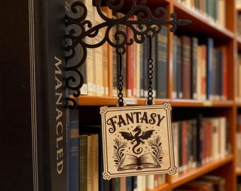 Personalised Thriller Book Tavern Sign, Custom Library Divider, BookTok Gift, Book Genre Organiser, Book Lover Decor, Love Book Gift