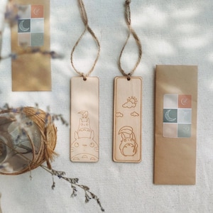 Personalized Wooden Bookmark Custom Name Text and Image Engraving Gift for Book Lovers, Students, Teachers