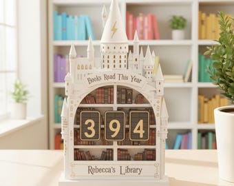 Personalized Reading Tracker for Readers, Books Read This Year Counter, Book Lover Gift, Wooden Bookshelf Decor, Bookish Accessories