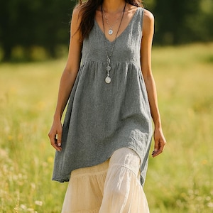 Summer Dresses for Women, Boho Dress, Cotton Maxi Dress, Linen Dresses, Women's Clothing, Vintage Dresses, Casual Beach Vacation Dress