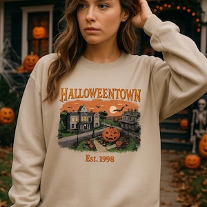 Halloweentown Sweatshirt | Vintage Halloween Crewneck | Pumpkin Ghost Fall Shirt | Spooky Season Sweater | Est. 1998 Pullover