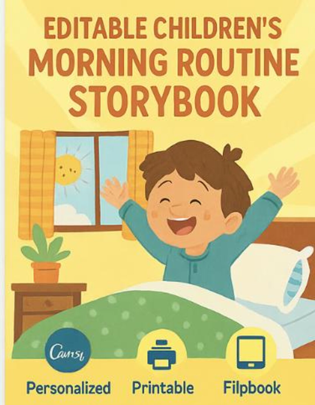 Storybook Weekly Routine Personalized Kids Routine Storybook: Editable Flip Book (digital ...