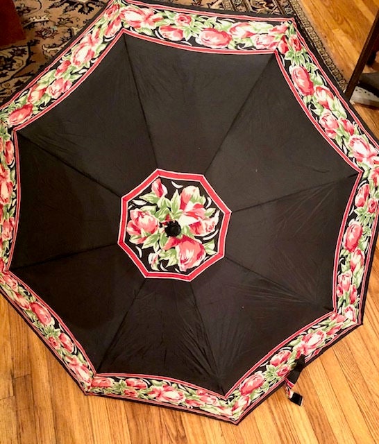 Vintage Totes Paraguas con Rojas Floral - Etsy España