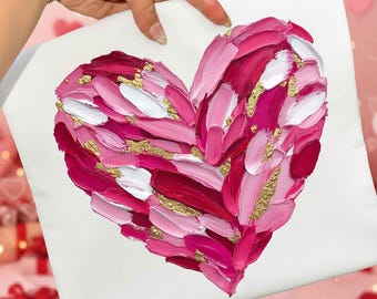 Hand-Painted Heart Valentine's Day Png, Valentines Day Love Png, Preppy Coquette Sublimation Design, Love Holiday Png, Coquette Trendy