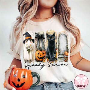 Spooky Season PNG, Retro Halloween Vibes Clipart, Cute Ghost Sublimation File, Fall Shirt Design, Preppy Aesthetic PNG, Digital Download