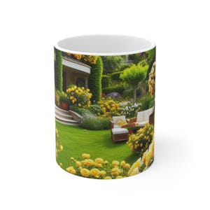 11oz Yellow Rose Garden mug, popular size