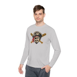 Pirate Themed Unisex Lightweight Long Sleeve Tee, mlb Pirates Tee