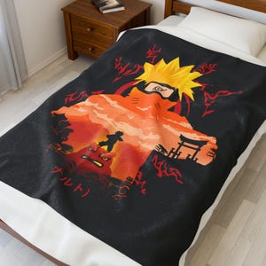Manta inspirada en anime: manta de terciopelo, ropa de cama acogedora otaku, decoración kawaii para el hogar, funda de forro polar con motivos de animación japonesa, sofá de dibujos animados adorable.