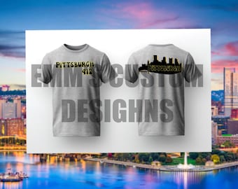 Pittsburgh 412 Skyline T-Shirt Design - Digital Design