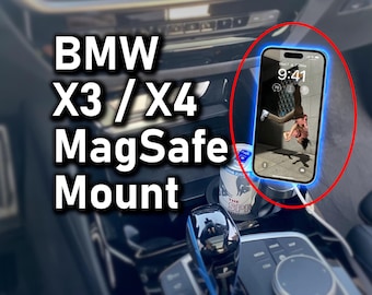 Magnetic Phone Mount for BMW X3 X4 (2017–2025) – MagSafe Charger Compatible – iPhone – Android – Redbull Holder