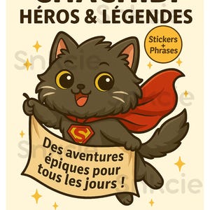 Chachibi Héros et légendes — Stickers kawaii à imprimer pour planner, journaling et enfants