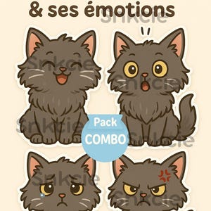Chachibi et ses émotions — Stickers kawaii à imprimer pour planner, journaling et enfants
