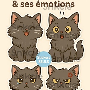 Chachibi et ses émotions — Stickers kawaii à imprimer pour planner, journaling et enfants