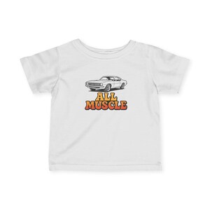 Dziecięca koszulka Muscle Car, Koszulka z grafiką Muscle Car, Koszulka All Muscle, Koszulka z samochodem dla malucha, Prezent dla miłośnika samochodów Muscle
