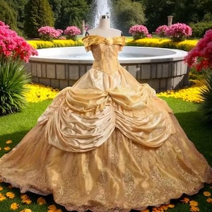 Luxury Belle Ball Gown | Yellow Princess Cosplay Costume