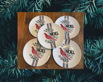 Better Homes & Gardens Noel Collection 8.5” Plates Set of 5 -Salad- Bread-Dinner
