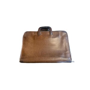Vintage Brown Slim  BELTING  LEATHER BRIEFCASE Shoulder Laptop Bag 1960’s