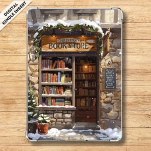 Insertion Kindle de Noël pour étui transparent, Insertion Kindle Bookish d&#39;hiver, Accessoires Kindle imprimables, Cadeau en téléchargement numérique