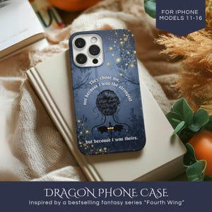 Romantasy Dragon Cell Phone Case – Bookish Aesthetic iPhone Case, Fantasy Gift for Readers, Booktok Accessory for Book Lovers