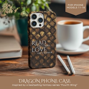 Funda para teléfono con dragón de fantasía: regalo para lectores de novelas románticas y literarias