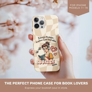 Capa Literária para iPhone – Acessório Fofo para Leitores, Capa Feminina para Celular, Acessórios de Leitura Fofos, Presente para Amantes de Livros