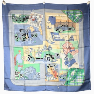 Vintage Hermès &quot;Élégance et le Confort&quot; Silk Scarf by Philippe Ledoux – Rare 100% Silk Carré | French Equestrian Luxury | Classic Design