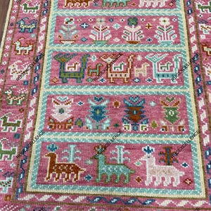 Exquisite Pink Hand Knotted Indo Shabargan rug 4x6, 5x8, 6x9, 8x10, 9x12, 10x14 ft Handmade Gabbeh rug - Antique Ethnic rug