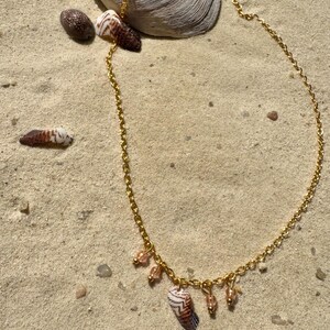 Handmade charm necklace made from natural seashells