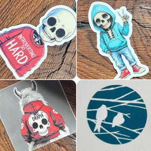 Skull and Lama Stickers