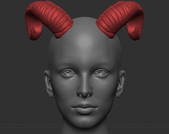 Demonhoorns in ramstijl – gebogen fantasiekostuumhoorns voor 3D-printen